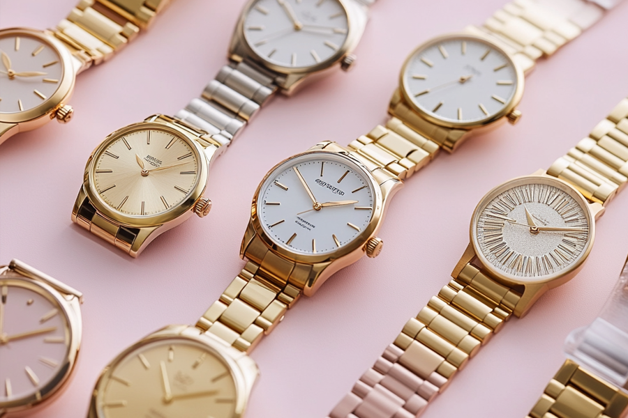 Stylish Rose Gold Quartz Timepiece for Women